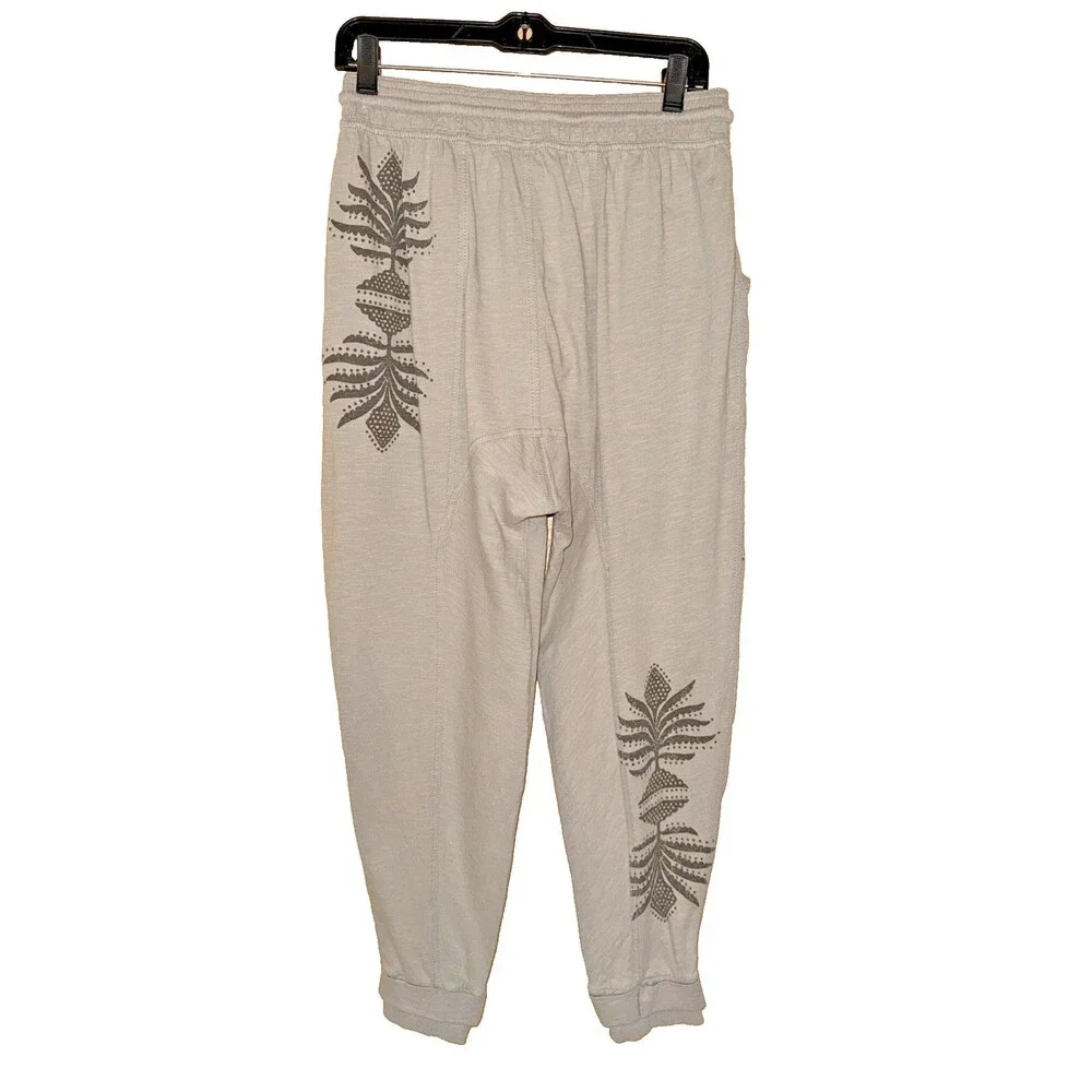 Anthropologie Daily Practice Harem Jogger Sage Taupe Aztec Drop Crotch XS 25”